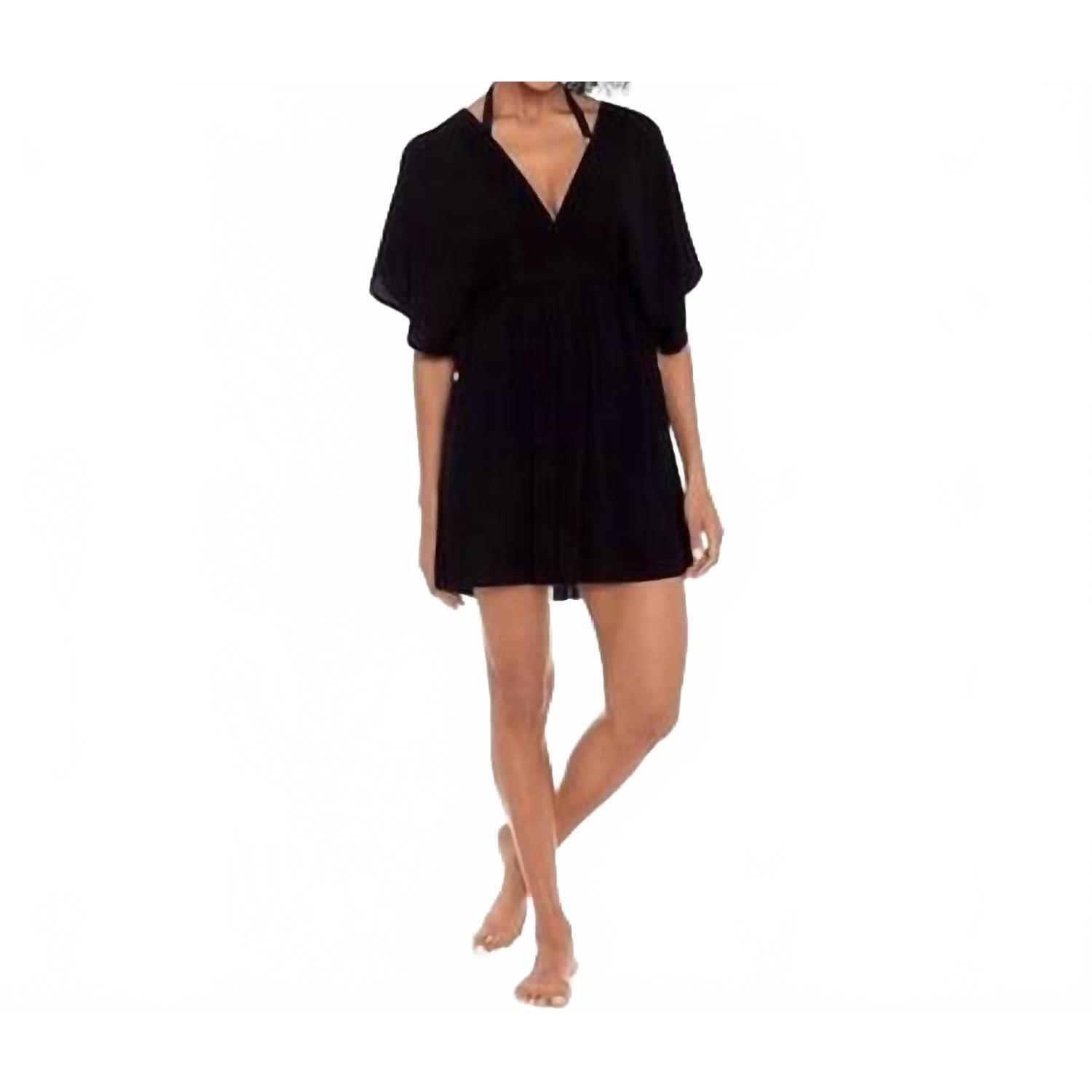 New Ralph Lauren Crushed Tunic Cover Up Dress In Black